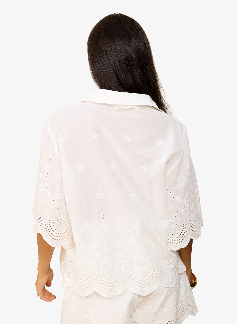 Little Mistress White embroidered Shirt - Image 2